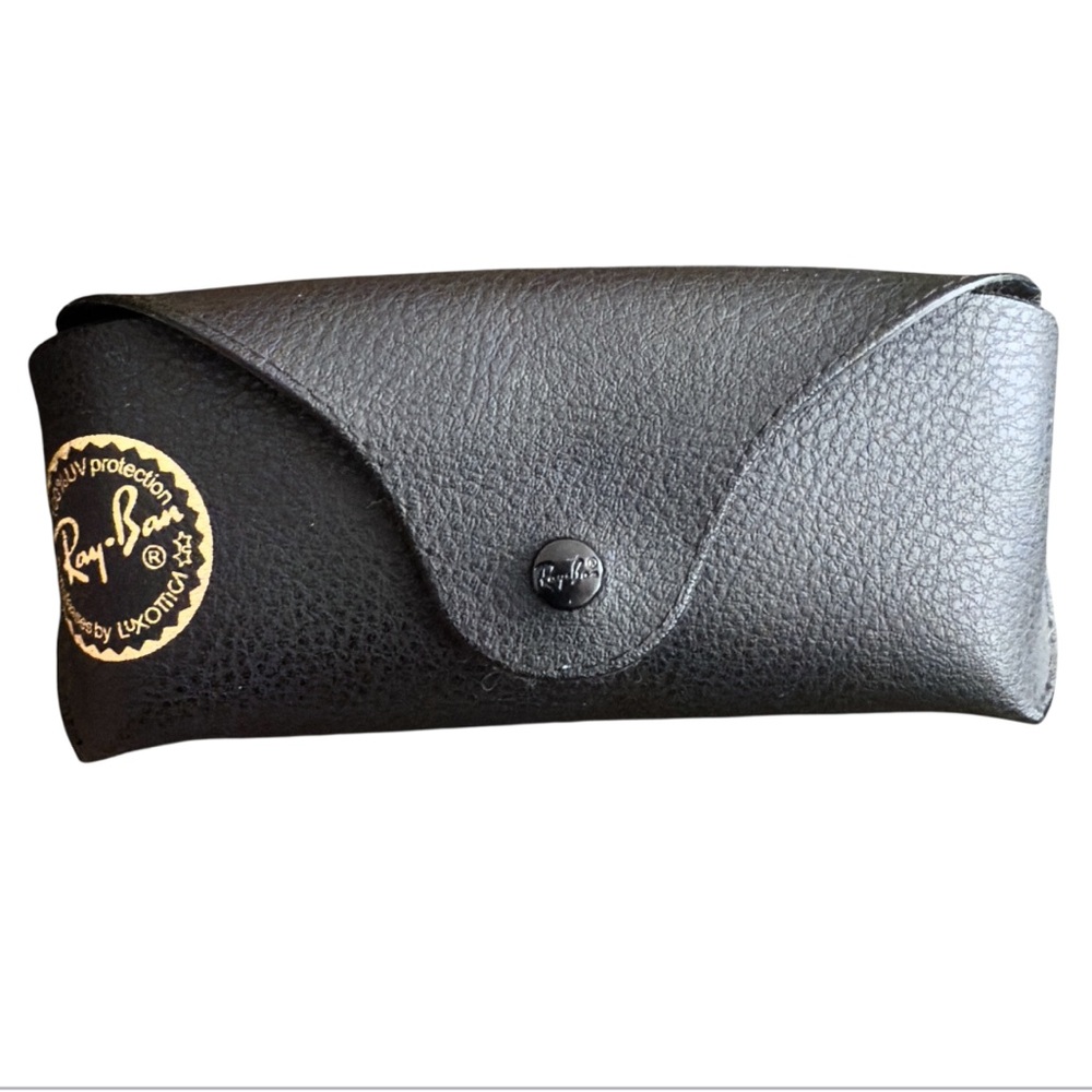 Vintage 1990’s Ray-Ban Luxottica Black Leather Case, Snap Closure, Felt Lined